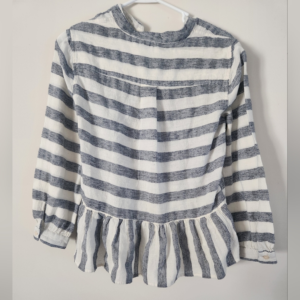 Lucky Brand Long Sleeve Stripe Peplume Top Small - Picture 4 of 10